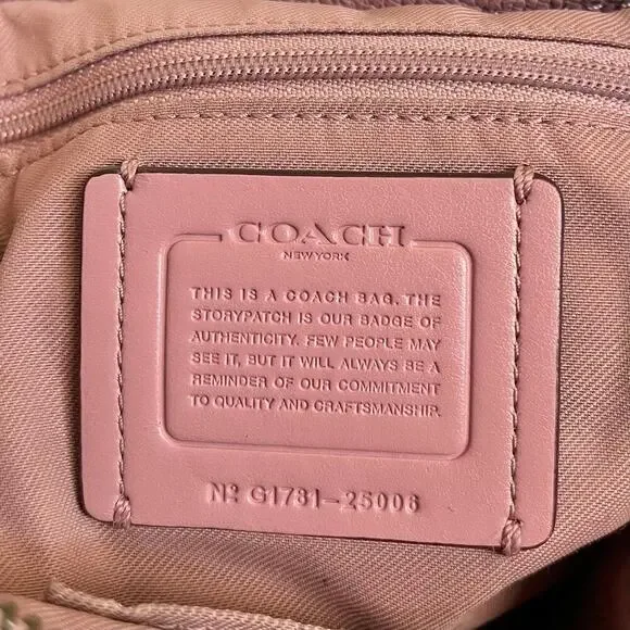 Coach Fulton Colorblock Dusty Rose Leather Suede Satchel Handbag #25006 - Picture 6 of 12